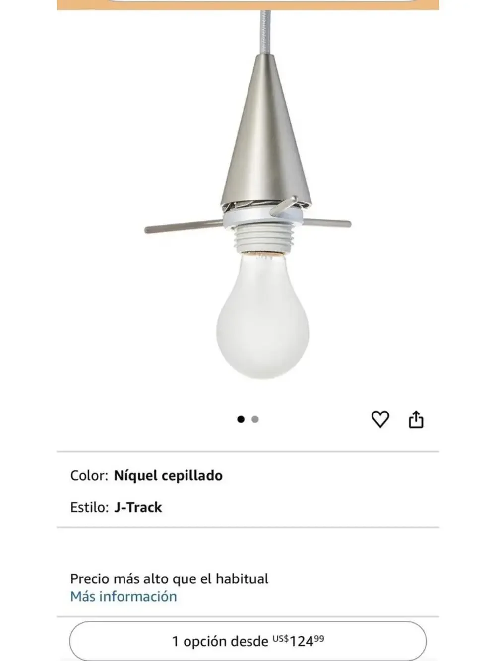 WAC Lighting J-Track Pendant Lights Set of 2 Brushed Nickel Glass Shade